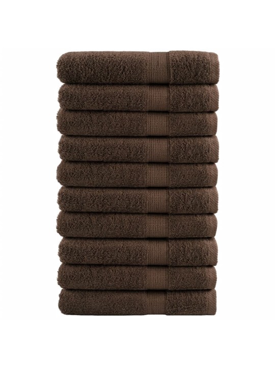 Premium ručníky solund 10 ks hnědé 80 x 200 cm 600 g/m²