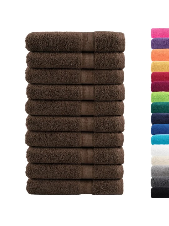 Premium ručníky solund 10 ks hnědé 80 x 200 cm 600 g/m²