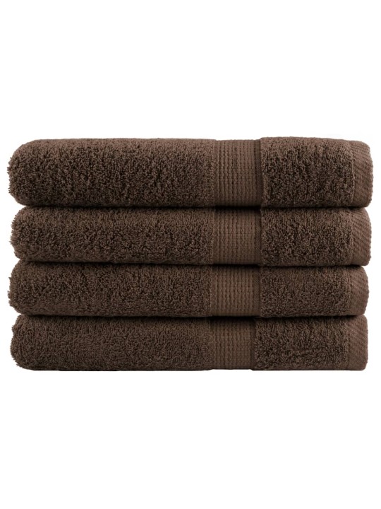 Premium ručníky solund 4 ks hnědé 100 x 200 cm 600 g/m²