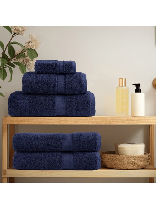 Premium ručníky solund 2 ks navy modré 30 x 50 cm 600 g/m²