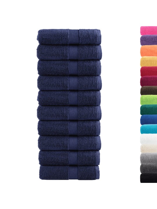 Premium ručníky solund 10 ks navy modré 30x50 cm 600 g/m²