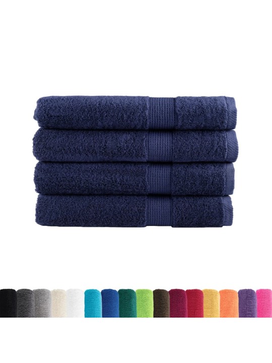 Premium ručníky SOLUND 4 ks tmavě modré 80x200 cm 600 g/m²