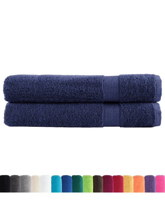 Premium ručníky solund 2 ks tmavě modré 100x200cm 600 g/m²