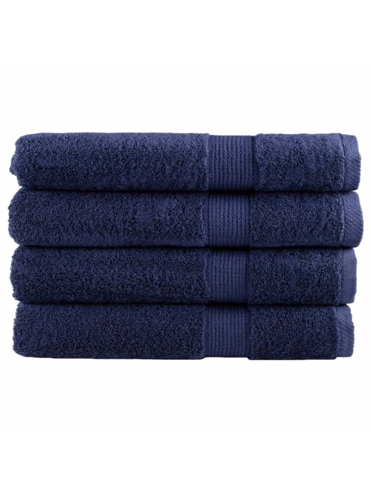 Premium ručníky SOLUND 4 ks tmavě modré 100x200cm 600 g/m²
