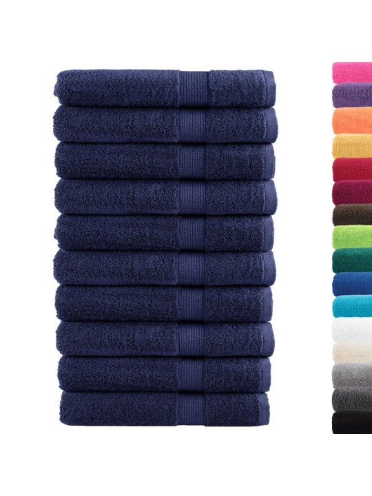 Premium ručníky solund 10ks tmavě modré 100x200cm 600 g/m²