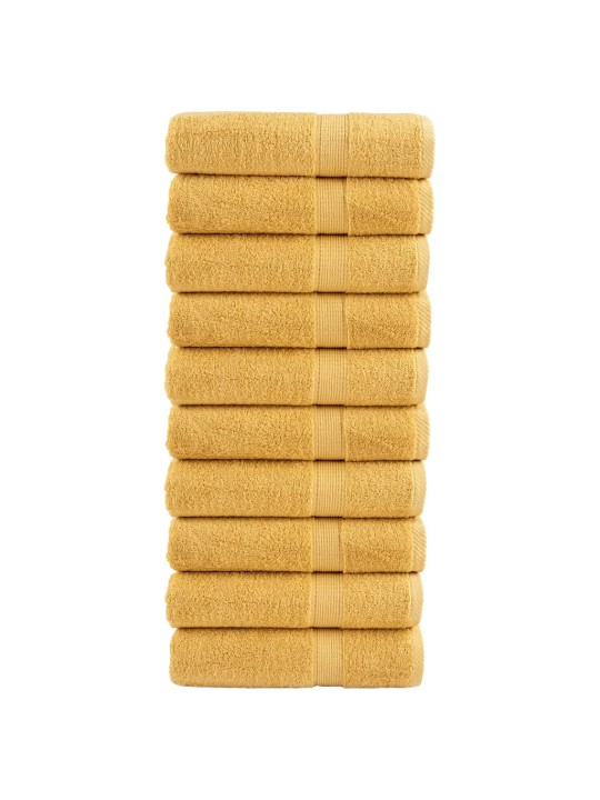 Premium ručníky SOLUND 10 ks zlaté 50 x 100 cm 600 g/m²