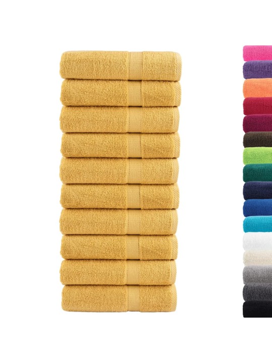 Premium ručníky SOLUND 10 ks zlaté 50 x 100 cm 600 g/m²