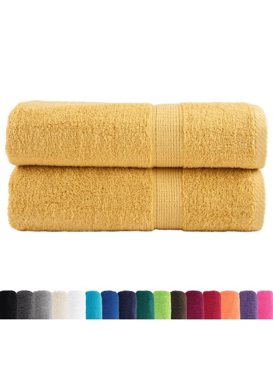 Premium ručníky solund 2 ks zlaté 70 x 140 cm 600 g/m²