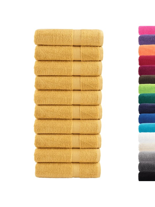 Premium ručníky solund 10 ks zlaté 70 x 140 cm 600 g/m²