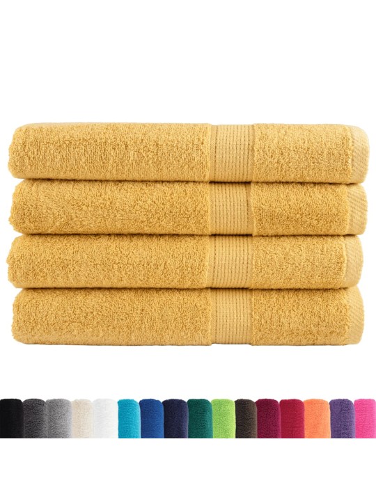 Premium ručníky solund 4 ks zlaté 80 x 200cm 600 g/m²