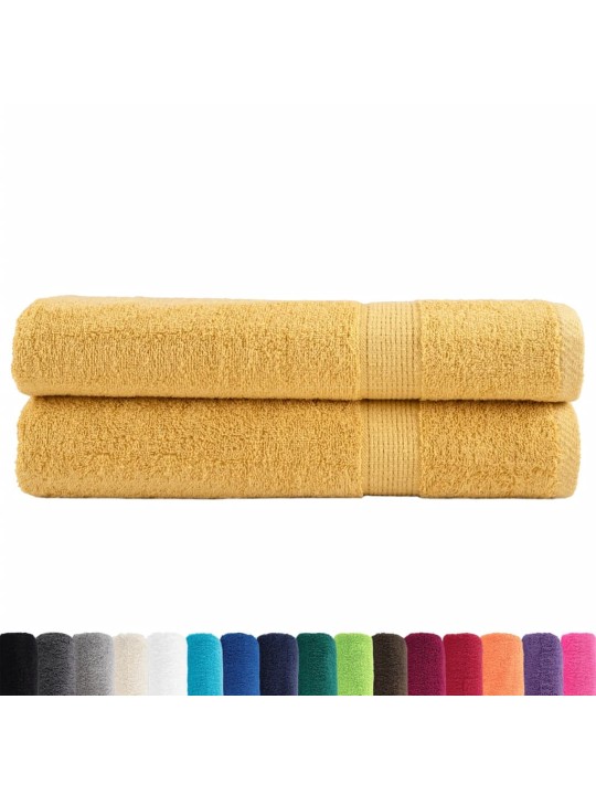 Premium ručníky solund 2 ks zlaté 100 x 200 cm 600 g/m²