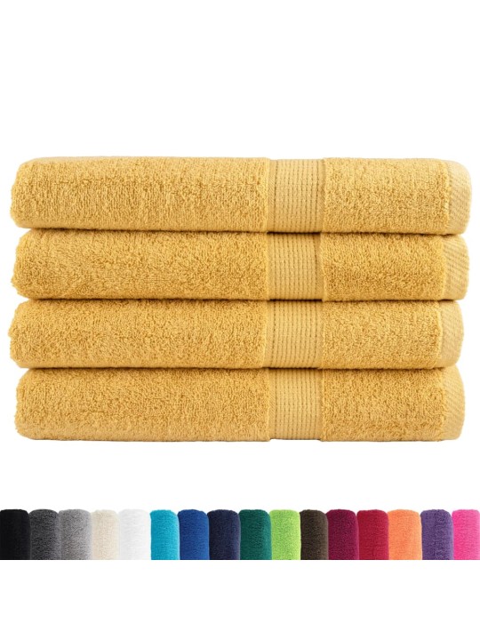 Premium ručníky solund 4 ks zlaté 100 x 200 cm 600 g/m²
