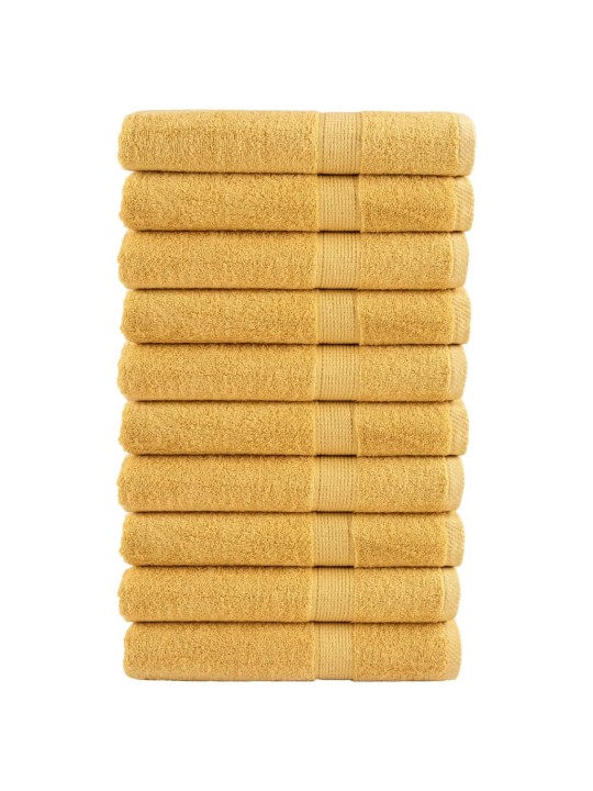 Premium ručníky solund 10 ks zlaté 100 x 200 cm 600 g/m²