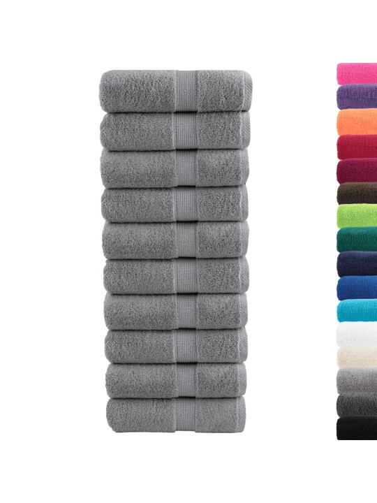 Premium ručníky na ruce solund 10 ks šedé 30x30cm 600 g/m²
