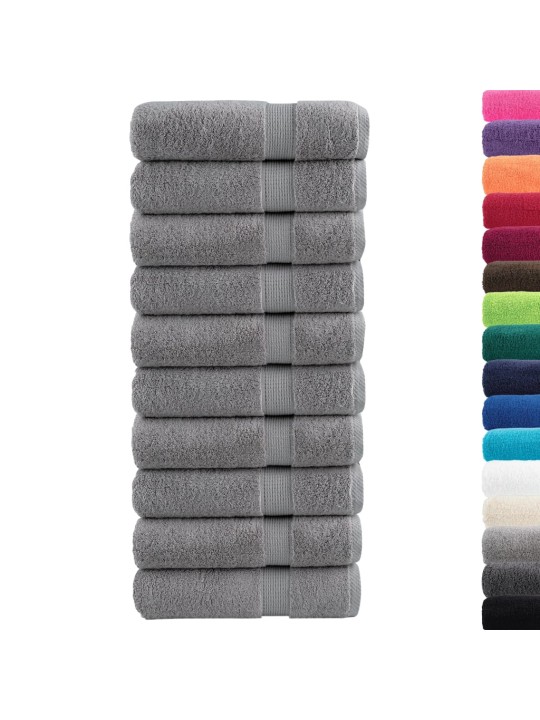 Premium ručníky solund 10 ks šedé 70 x 140 cm 600 g/m²