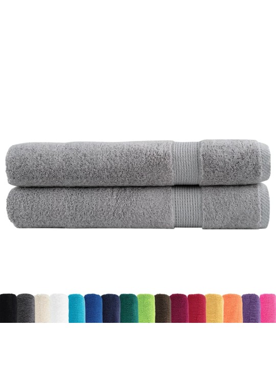 Premium ručníky solund 2 ks šedé 100 x 200 cm 600 g/m²