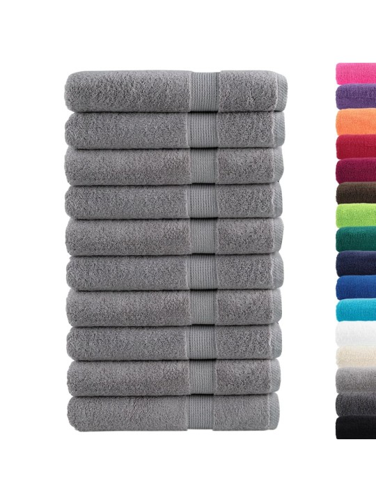 Premium ručníky solund 10 ks šedé 100 x 200 cm 600 g/m²