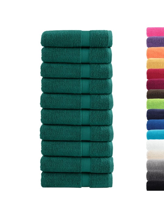 Premium ručníky solund 10 ks zelené 70 x 140 cm 600 g/m²