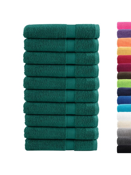 Premium ručníky solund 10 ks zelené 100 x 200 cm 600 g/m²
