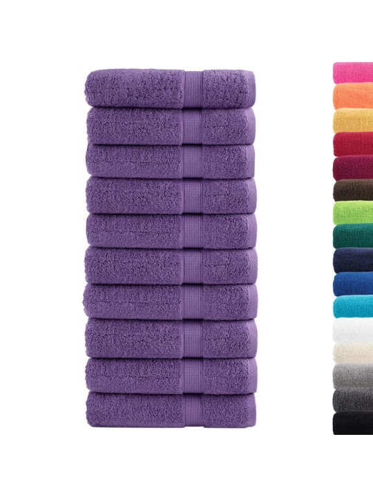 Premium ručníky solund 10 ks fialové 50 x 100 cm 600 g/m²