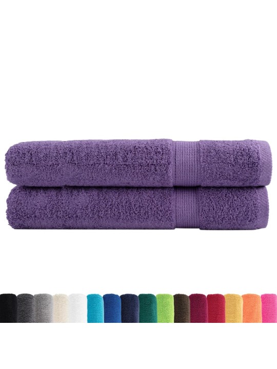 Premium ručníky solund 2 ks fialové 80 x 200 cm 600 g/m²