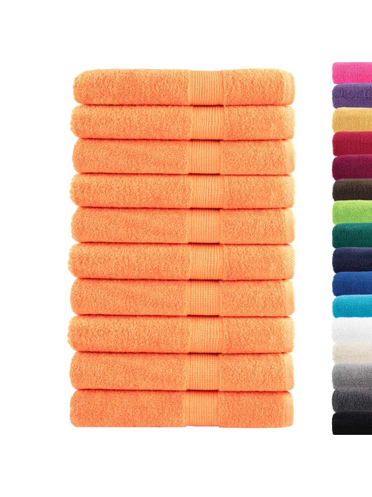 Premium ručníky solund 10 ks oranžové 100x200 cm 600 g/m²
