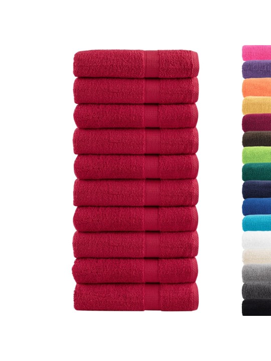 Premium ručníky solund 10 ks červené 70 x 140 cm 600 g/m²