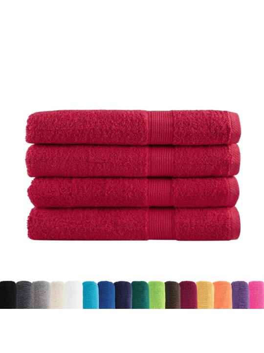 Premium ručníky solund 4 ks červené 80 x 200 cm 600 g/m²