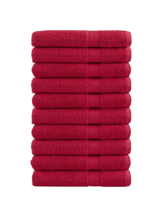 Premium ručníky solund 10 ks červené 80 x 200 cm 600 g/m²