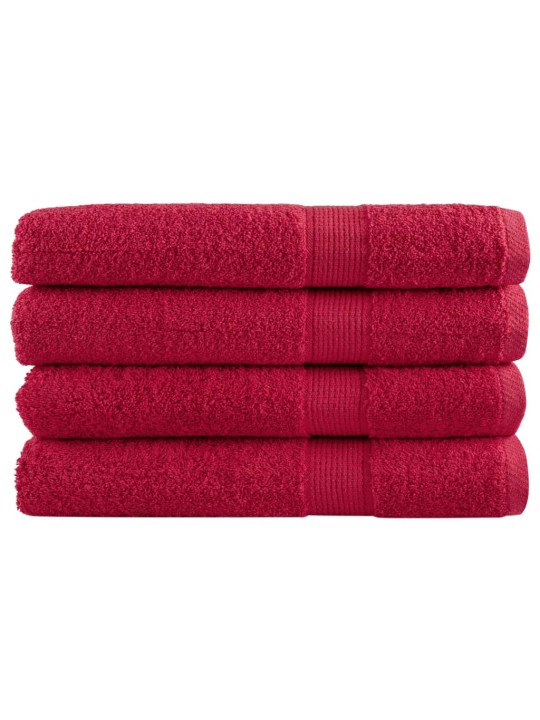 Premium ručníky solund 4 ks červené 100 x 200 cm 600 g/m²