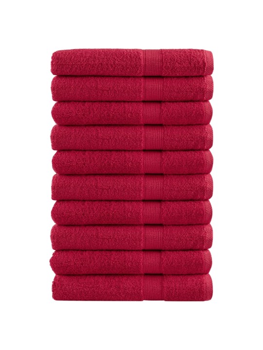 Premium ručníky solund 10 ks červené 100 x 200 cm 600 g/m²
