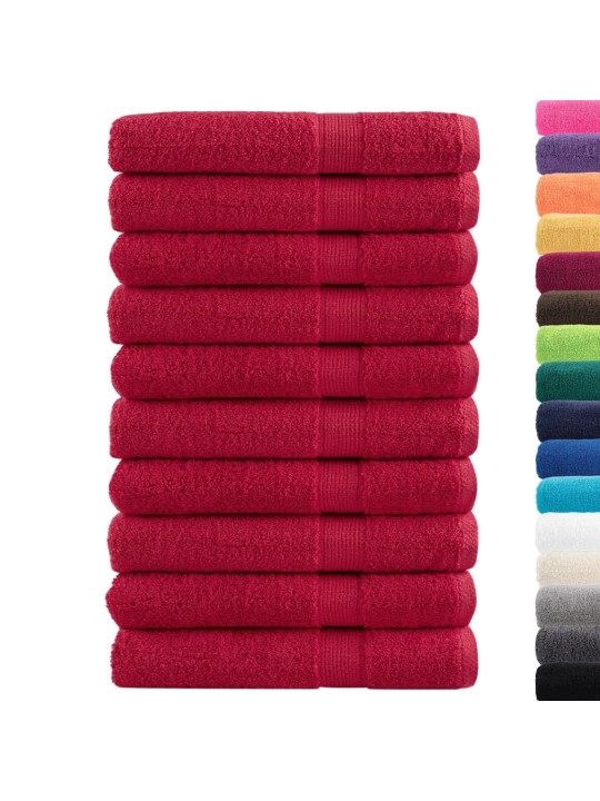 Premium ručníky solund 10 ks červené 100 x 200 cm 600 g/m²