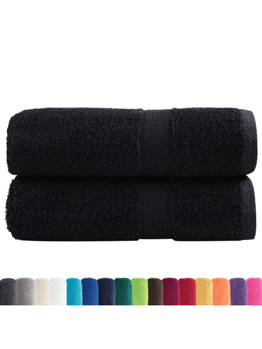 Premium ručníky na ruce solund 2 ks černé 30x30cm 600 g/m²