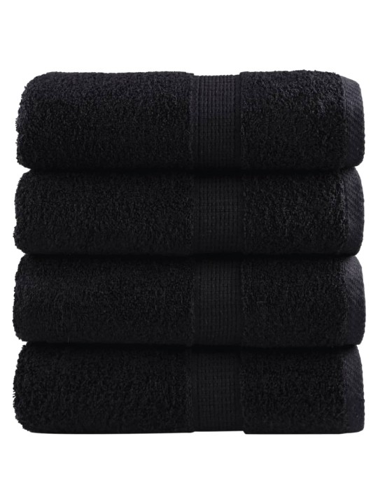 Premium ručníky na ruce solund 4 ks černé 30x30cm 600 g/m²