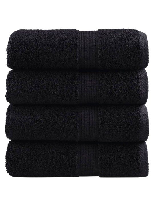 Premium ručníky solund 4 ks černé 30 x 50 cm 600 g/m²