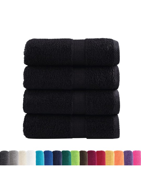Premium ručníky solund 4 ks černé 30 x 50 cm 600 g/m²