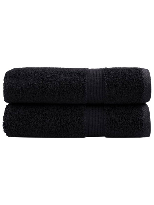 Premium ručníky solund 2 ks černé 50 x 100 cm 600 g/m²