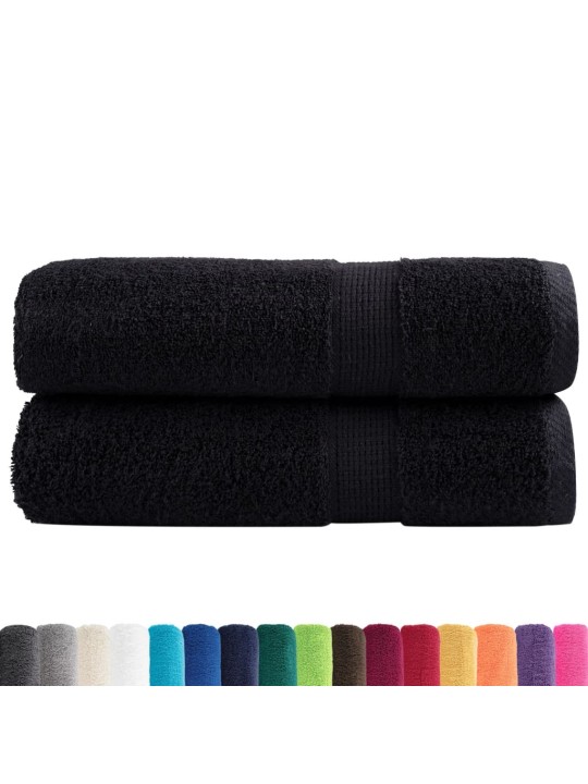 Premium ručníky solund 2 ks černé 50 x 100 cm 600 g/m²