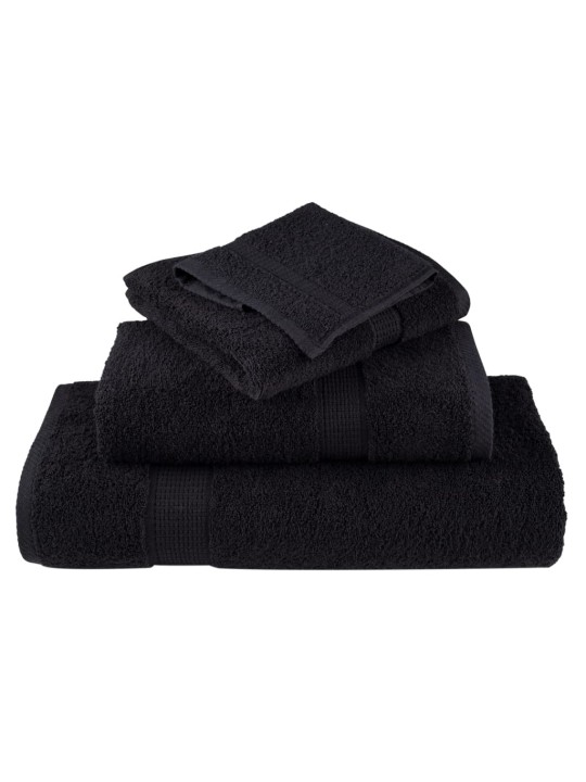 Premium ručníky solund 2 ks černé 50 x 100 cm 600 g/m²