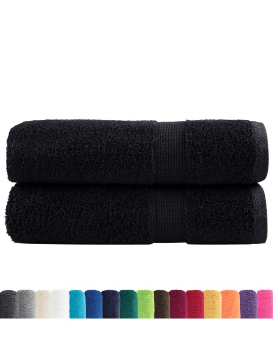 Premium ručníky solund 2 ks černé 70 x 140 cm 600 g/m²