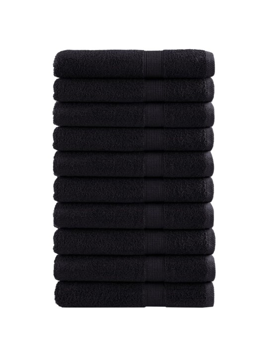 Premium ručníky solund 10 ks černé 80 x 200 cm 600 g/m²