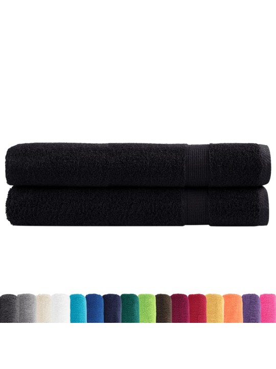 Premium ručníky solund 2 ks černé 100 x 200 cm 600 g/m²