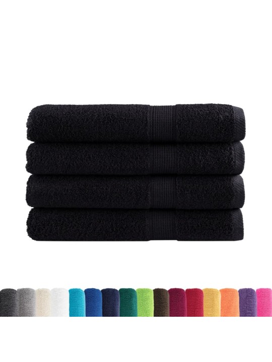 Premium ručníky solund 4 ks černé 100 x 200 cm 600 g/m²
