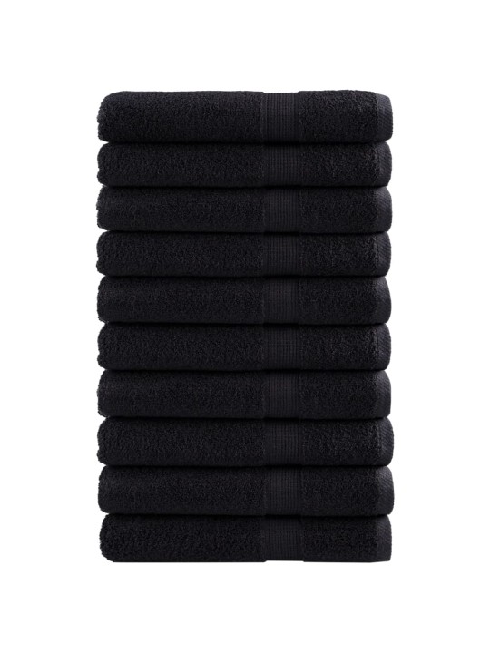 Premium ručníky solund 10 ks černé 100 x 200 cm 600 g/m²