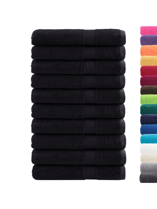 Premium ručníky solund 10 ks černé 100 x 200 cm 600 g/m²