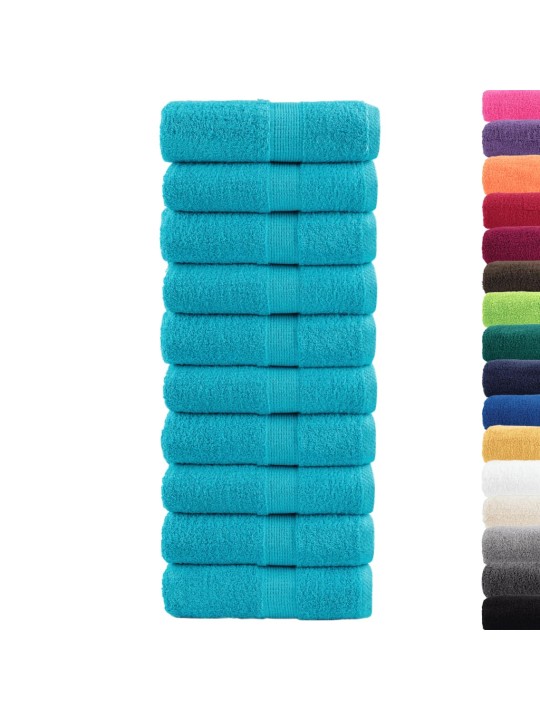 Premium ručníky na ruce solund 10 ks tyrkysové 30x30cm 600 g/m²