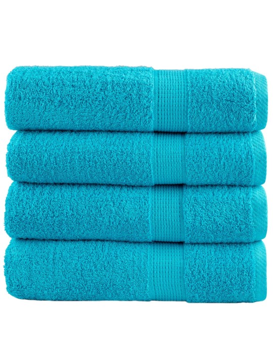 Premium ručníky solund 4 ks tyrkysové 50 x 100 cm 600 g/m²