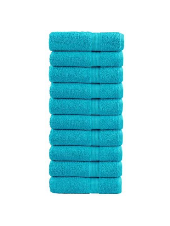 Premium ručníky solund 10 ks tyrkysové 50x100 cm 600 g/m²