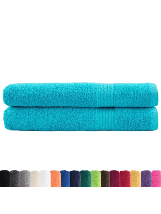 Premium ručníky solund 2 ks tyrkysové 80 x 200 cm 600 g/m²