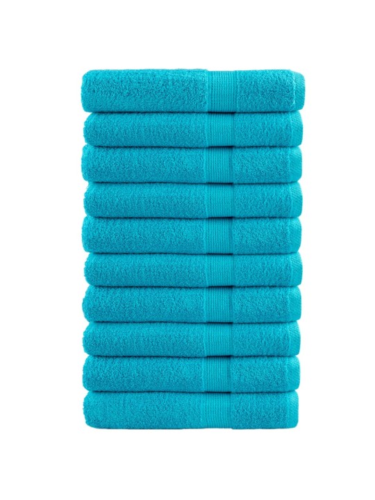 Premium ručníky solund 10 ks tyrkysové 80x200 cm 600 g/m²